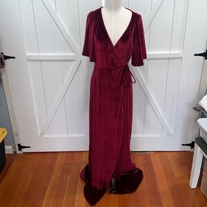 Baltic Born Women's Velvet Maroon Dress